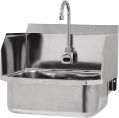 SANI-LAV - 17" Long x 14" Wide Inside, 1 Compartment, Grade 304 Stainless Steel Hands Free Hand Sink - 18 Gauge, 19" Long x 18" Wide x 21" High Outside, 7" Deep - A1 Tooling