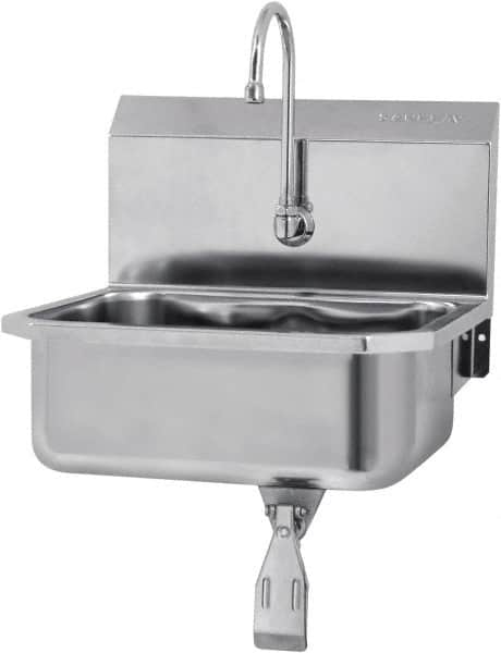 SANI-LAV - 17" Long x 14" Wide Inside, 1 Compartment, Grade 304 Stainless Steel Hands Free Hand Sink - 18 Gauge, 19" Long x 18" Wide x 21" High Outside, 7" Deep - A1 Tooling