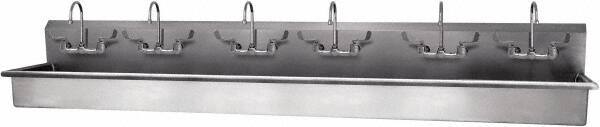 SANI-LAV - 117" Long x 16-1/2" Wide Inside, 1 Compartment, Grade 304 Stainless Steel Hand Sink - 16 Gauge, 120" Long x 20" Wide x 18" High Outside, 8" Deep - A1 Tooling