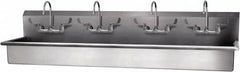 SANI-LAV - 77" Long x 16-1/2" Wide Inside, 1 Compartment, Grade 304 Stainless Steel Hand Sink-Wall Mount - 16 Gauge, 80" Long x 20" Wide x 18" High Outside, 8" Deep - A1 Tooling