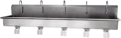 SANI-LAV - 97" Long x 16-1/2" Wide Inside, 1 Compartment, Grade 304 Stainless Steel Hands Free Hand Sink - 16 Gauge, 100" Long x 20" Wide x 18" High Outside, 8" Deep - A1 Tooling