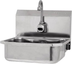 SANI-LAV - 14" Long x 11" Wide Inside, 1 Compartment, Grade 304 Stainless Steel Hands Free Hand Sink - 18 Gauge, 16" Long x 15-1/4" Wide x 16" High Outside, 5" Deep - A1 Tooling