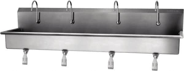 SANI-LAV - 77" Long x 16-1/2" Wide Inside, 1 Compartment, Grade 304 Stainless Steel Hands Free Hand Sink - 16 Gauge, 80" Long x 20" Wide x 18" High Outside, 8" Deep - A1 Tooling