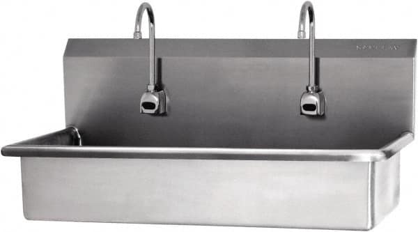 SANI-LAV - 57" Long x 16-1/2" Wide Inside, 1 Compartment, Grade 304 Stainless Steel Hands Free Hand Sink - 16 Gauge, 40" Long x 20" Wide x 18" High Outside, 8" Deep - A1 Tooling