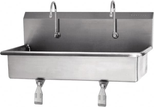 SANI-LAV - 37" Long x 16-1/2" Wide Inside, 1 Compartment, Grade 304 Stainless Steel Hands Free Hand Sink - 16 Gauge, 40" Long x 20" Wide x 18" High Outside, 8" Deep - A1 Tooling