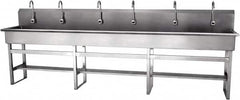 SANI-LAV - 117" Long x 16-1/2" Wide Inside, 1 Compartment, Grade 304 Stainless Steel Hands Free Hand Sink - 16 Gauge, 120" Long x 20" Wide x 45" High Outside, 8" Deep - A1 Tooling