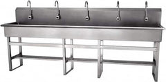 SANI-LAV - 97" Long x 16-1/2" Wide Inside, 1 Compartment, Grade 304 Stainless Steel Hands Free Hand Sink - 16 Gauge, 100" Long x 20" Wide x 45" High Outside, 8" Deep - A1 Tooling