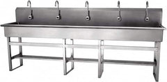 SANI-LAV - 97" Long x 16-1/2" Wide Inside, 1 Compartment, Grade 304 Stainless Steel Hands Free Hand Sink - 16 Gauge, 100" Long x 20" Wide x 45" High Outside, 8" Deep - A1 Tooling