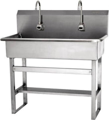 SANI-LAV - 37" Long x 16-1/2" Wide Inside, 1 Compartment, Grade 304 Stainless Steel Hands Free Hand Sink - 16 Gauge, 40" Long x 20" Wide x 45" High Outside, 8" Deep - A1 Tooling