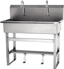 SANI-LAV - 37" Long x 16-1/2" Wide Inside, 1 Compartment, Grade 304 Stainless Steel Hands Free Hand Sink - 16 Gauge, 40" Long x 20" Wide x 45" High Outside, 8" Deep - A1 Tooling