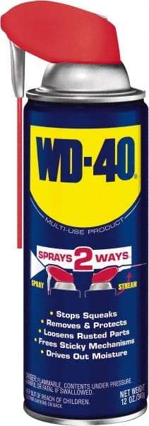 WD-40 - 12 oz Multi-Use Product with Smart Straw, Sprays 2 Ways - Multi-Purpose Lubricant: Stop Squeaks, Removes & Protects, Loosens Rusted Parts, Free Sticky Mechanisms, Drives Out Moisture - A1 Tooling