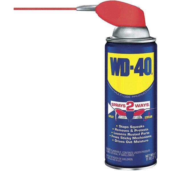 WD-40 - 11 oz Multi-Use Product with Smart Straw, Sprays 2 Ways - Multi-Purpose Lubricant: Stop Squeaks, Removes & Protects, Loosens Rusted Parts, Free Sticky Mechanisms, Drives Out Moisture - A1 Tooling