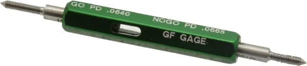 GF Gage - #1-72, Class 2B, Double End Plug Thread Go/No Go Gage - Hardened Tool Steel, Size 000 Handle Included - A1 Tooling