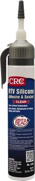 CRC - 8 oz Tube Clear RTV Silicone Gasket Sealant - -76 to 356°F Operating Temp, 24 hr Full Cure Time - A1 Tooling