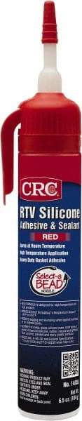 CRC - 8 oz Tube Red RTV Silicone Gasket Sealant - -80 to 500°F Operating Temp, 24 hr Full Cure Time - A1 Tooling