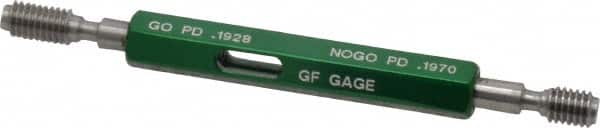 GF Gage - #12-28, Class 2B, Double End Plug Thread Go/No Go Gage - Hardened Tool Steel, Size 0 Handle Included - A1 Tooling