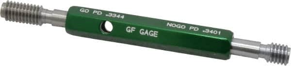 GF Gage - 3/8-16, Class 2B, Double End Plug Thread Go/No Go Gage - Hardened Tool Steel, Size 2 Handle Included - A1 Tooling