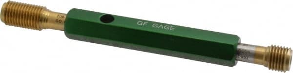 GF Gage - 7/16-20, Class 2B, Double End Plug Thread Go/No Go Gage - High Speed Steel, Size 2 Handle Included - A1 Tooling