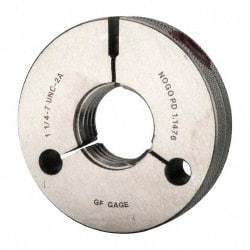 GF Gage - 1-1/4 - 7 Go/No Go Double Ring Thread Gage - Class 2A - A1 Tooling