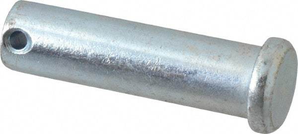 Made in USA - 5/8" Pin Diam, 2-1/4" OAL, Standard Clevis Pin - 5/32" Hole, 2-3/32" Usable Length, Zinc-Plated Steel - A1 Tooling