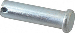 Made in USA - 5/8" Pin Diam, 2-1/4" OAL, Standard Clevis Pin - 5/32" Hole, 2-3/32" Usable Length, Zinc-Plated Steel - A1 Tooling