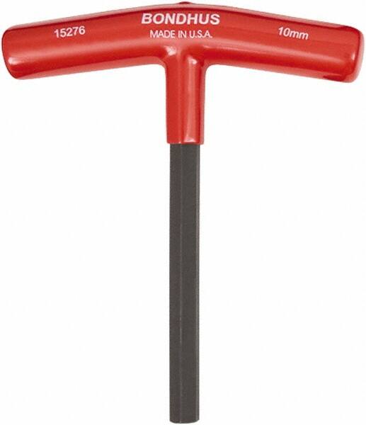 Bondhus - 10mm Hex, T-Handle Cushion Grip, Hex Key - 152mm OAL, Metric System of Measurement - A1 Tooling