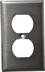 Leviton - 1 Gang, 4-1/2 Inch Long x 2-3/4 Inch Wide, Standard Outlet Wall Plate - Duplex Outlet, Metallic, Stainless Steel - A1 Tooling