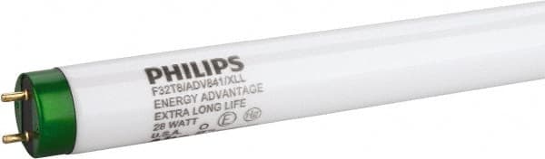 Philips - 28 Watt Fluorescent Tubular Medium Bi-Pin Lamp - 4,100°K Color Temp, 2,725 Lumens, T8, 36,000 hr Avg Life - A1 Tooling