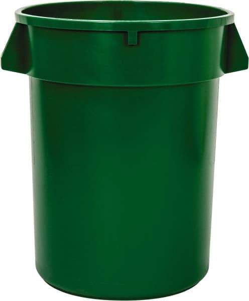 PRO-SOURCE - 32 Gal Green Round Trash Can - Polyethylene - A1 Tooling