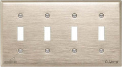 Cooper Wiring Devices - 4 Gang, 4-1/2 Inch Long, Standard Switch Plate - Toggle Switch, White Bronze, Antimicrobial Copper - A1 Tooling