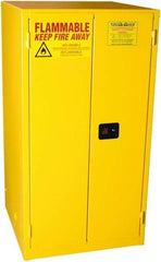 PRO-SAFE - 2 Door, 2 Shelf, Yellow Steel Standard Safety Cabinet for Flammable and Combustible Liquids - 65" High x 34" Wide x 34" Deep, Self Closing Door, 3 Point Key Lock, 60 Gal Capacity - A1 Tooling