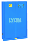 Acid Storage Cabinet - #5544 - 43 x 18 x 65" - 45 Gallon - w/2 shelves, three poly trays, 2-door manual close - Blue Only - A1 Tooling