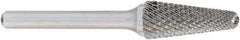 OSG - 1/2" Cut Diam, 1/4" Shank Diam, Taper Head Burr - Carbide, Radius End, 1-1/8" LOC, 6" OAL - A1 Tooling