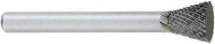 OSG - 1/4" Cut Diam, 1/4" Shank Diam, Inverted Cone Head Burr - Carbide, Flat End, 5/16" LOC, 2" OAL - A1 Tooling