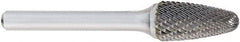 OSG - 5/8" Cut Diam, 1/4" Shank Diam, Tree with Radius Head Burr - Carbide, Radius End, 1" LOC, 2" OAL - A1 Tooling