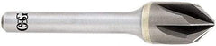 OSG - 5/8" Head Diam, 3/8" Shank Diam, Multi Flute 82° Solid Carbide Countersink - Bright Finish, Single End, Straight Shank, Right Hand Cut - A1 Tooling