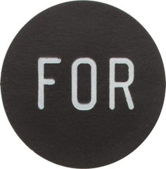 Square D - Legend Insert - Forward - Black Background, White Letters, 30mm Hole Diameter - A1 Tooling