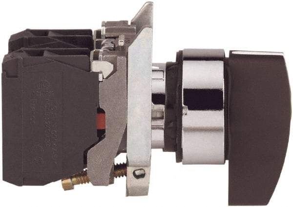 Square D - 0.87 Inch Mount Hole, 3 Position, Lever Operated, Selector Switch Only - Black, Momentary (MO), Nonilluminated, 2NO, Shock and Vibration Resistant - A1 Tooling