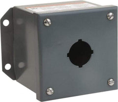 Square D - 1 Hole, 30mm Hole Diameter, Steel Pushbutton Switch Enclosure - 5-1/4 Inch High x 4.17 Inch Wide x 3.62 Inch Deep, 1, 3, 13 NEMA Rated - A1 Tooling