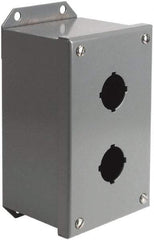 Square D - 2 Hole, 30mm Hole Diameter, Steel Pushbutton Switch Enclosure - 4-3/4 Inch High x 4.17 Inch Wide x 3.62 Inch Deep, 1, 3, 14 NEMA Rated - A1 Tooling