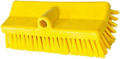 PRO-SOURCE - 1-3/4" Bristle Length, Polypropylene Food Service Brush - 10" Long x 5" Wide Head, 20" OAL, Long Handle, Yellow, Foam Block - A1 Tooling