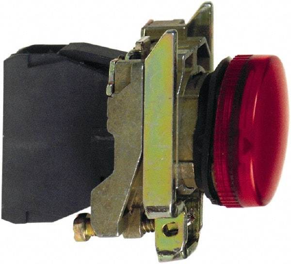 Square D - 24 VAC/VDC Red Lens LED Indicating Light - Round Lens, Screw Clamp Connector, 46.5mm OAL x 30mm Wide, Shock Resistant, Vibration Resistant - A1 Tooling