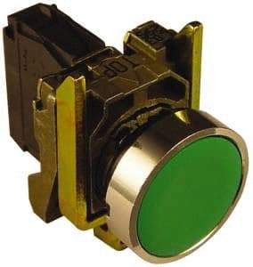 Square D - 0.87 Inch Mount Hole, Pushbutton Switch Only - Round, Green Pushbutton, Illuminated, Momentary (MO), Shock and Vibration Resistant - A1 Tooling