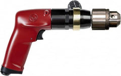 Chicago Pneumatic - 1/2" Keyed Chuck - Pistol Grip Handle, 900 RPM, 4.5 LPS, 7.45 CFM, 1 hp, 90 psi - A1 Tooling