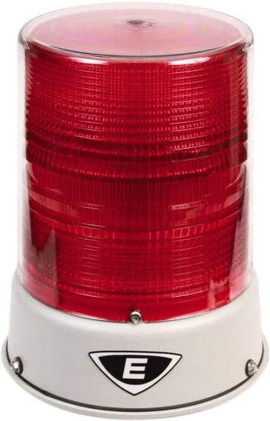 Edwards Signaling - 120 VAC, 4X NEMA Rated, LED, Red, Flashing, Steady Light - 65 Flashes per min, 3/4 Inch Pipe, 6-1/2 Inch Diameter, 8 Inch High, IP66 Ingress Rating, Pipe Mount - A1 Tooling