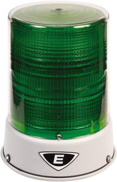 Edwards Signaling - 120 VAC, 4X NEMA Rated, LED, Green, Flashing, Steady Light - 65 Flashes per min, 3/4 Inch Pipe, 6-1/2 Inch Diameter, 8 Inch High, IP66 Ingress Rating, Pipe Mount - A1 Tooling