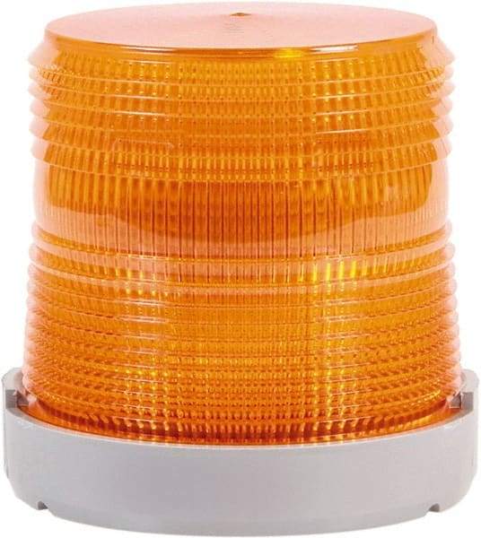 Edwards Signaling - 24 VDC, 4X NEMA Rated, LED, Amber, Flashing, Steady Light - 65 Flashes per min, 1/2 Inch Pipe, 4-9/32 Inch Diameter, 4-7/32 Inch High, Panel Mount, Pipe Mount - A1 Tooling