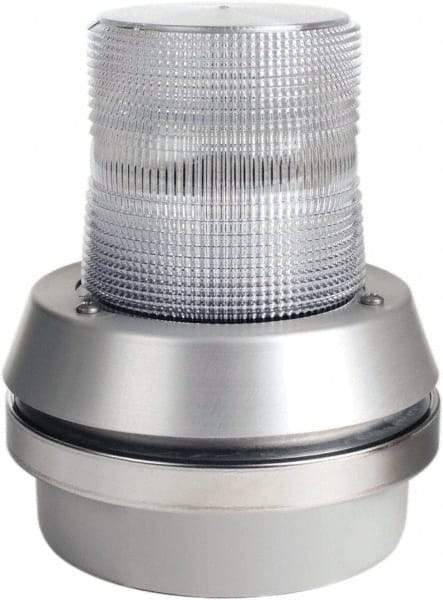 Edwards Signaling - 120 VAC, LED, Clear, Flashing Light - 65 Flashes per min, 1/2 Inch Pipe, 6 Inch Diameter, 7-3/8 Inch High, Box Mount, Pane, Pipe, Surface and Wall Mount - A1 Tooling