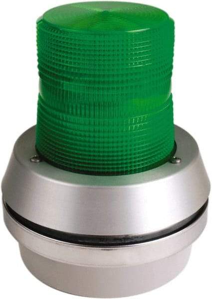 Edwards Signaling - 24 VDC, LED, Green, Flashing Light - 65 Flashes per min, 1/2 Inch Pipe, 6 Inch Diameter, 7-3/8 Inch High, Box Mount, Pane, Pipe, Surface and Wall Mount - A1 Tooling