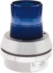 Edwards Signaling - 120 VAC, LED, Blue, Flashing Light - 65 Flashes per min, 1/2 Inch Pipe, 6 Inch Diameter, 7-3/8 Inch High, Box Mount, Pane, Pipe, Surface and Wall Mount - A1 Tooling